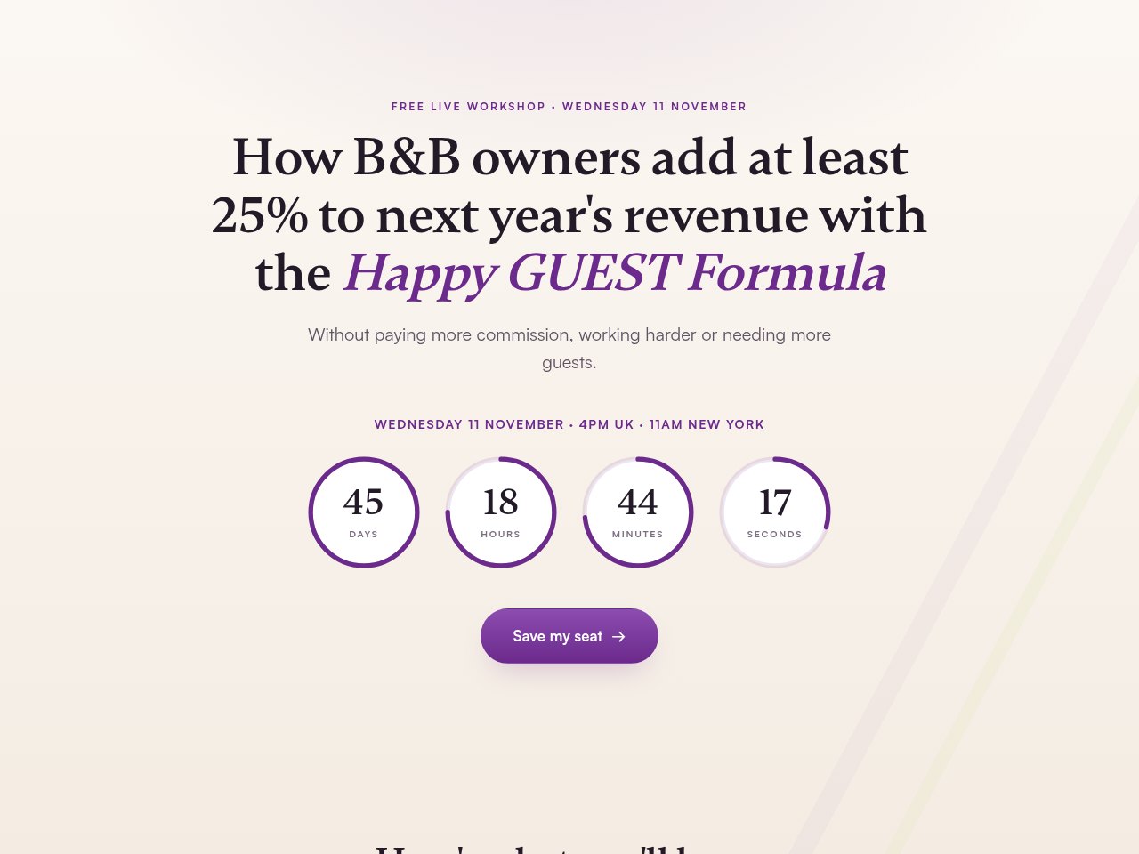 Registration page preview